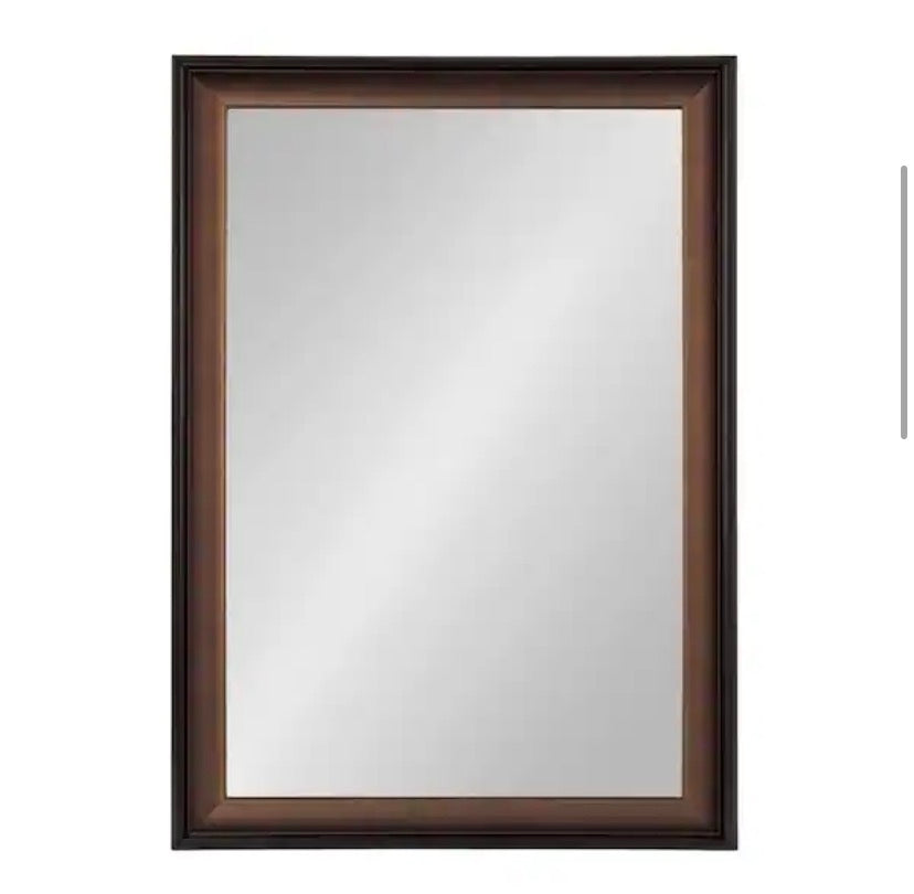 Gotley 20.00 in. W x 30.00 in. H Bronze Rectangle Transitional Framed Decorative Wall Mirror