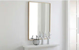 Timeless Home 28 in. W x 42 in. H x Contemporary Metal Framed Rectangle Brass Mirror