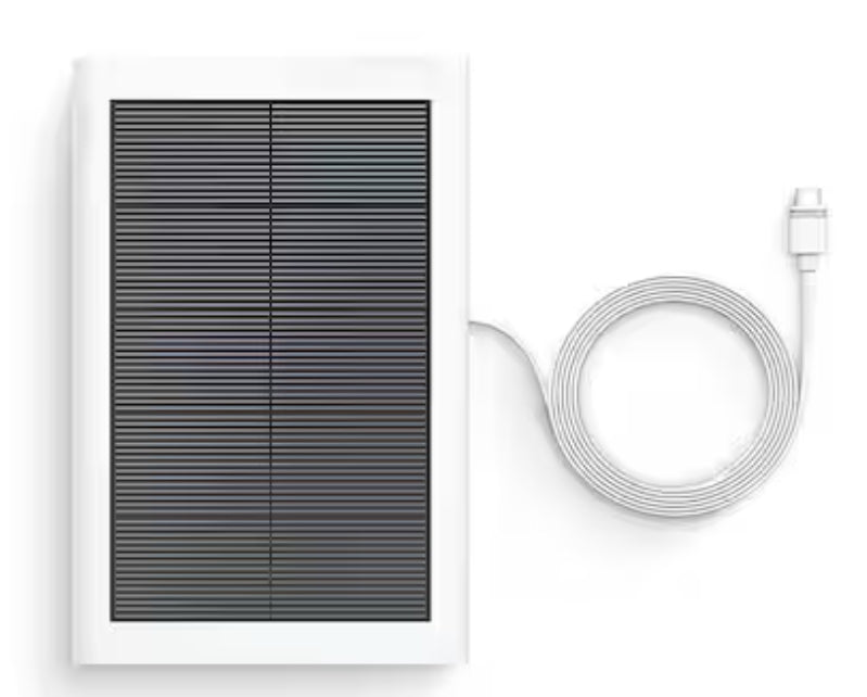 Small Solar Panel For Security Cameras, 360Â° Rotation and 180Â° Tilt, USB-C To Barrel Plug Adapter
