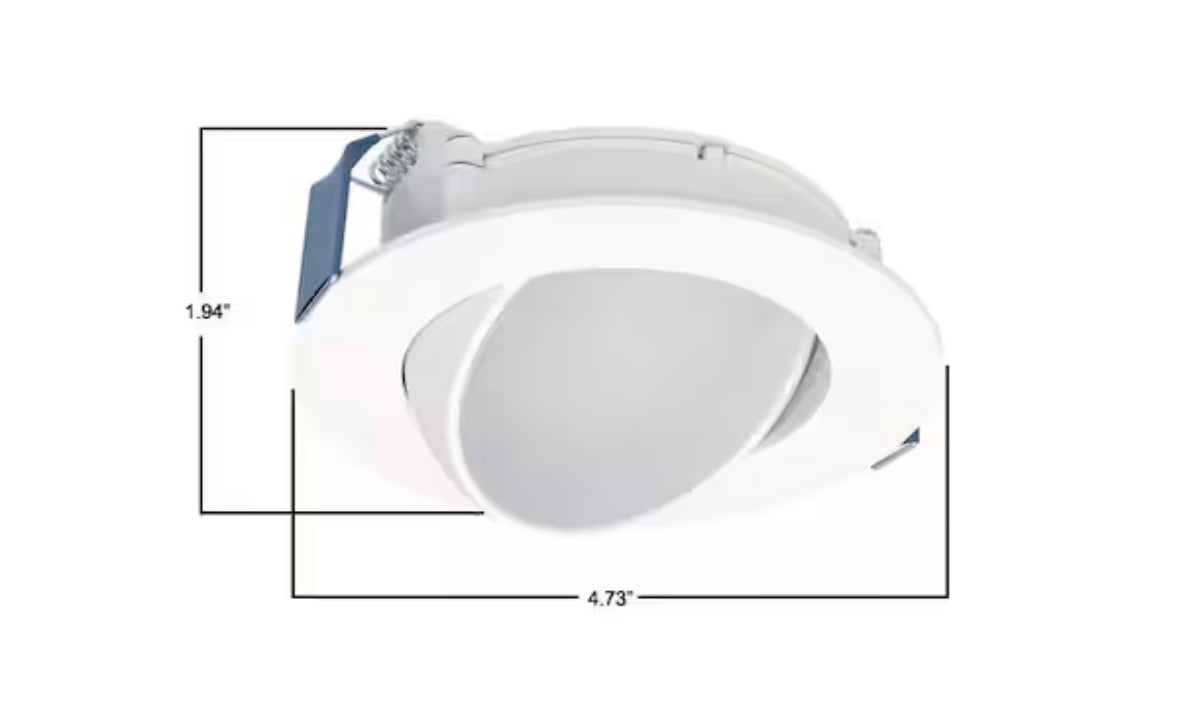 HLA Series 4 in. Adjustable CCT Canless IC Rated Dimmable Indoor, Outdoor Integrated LED Recessed Light Gimbal Trim
