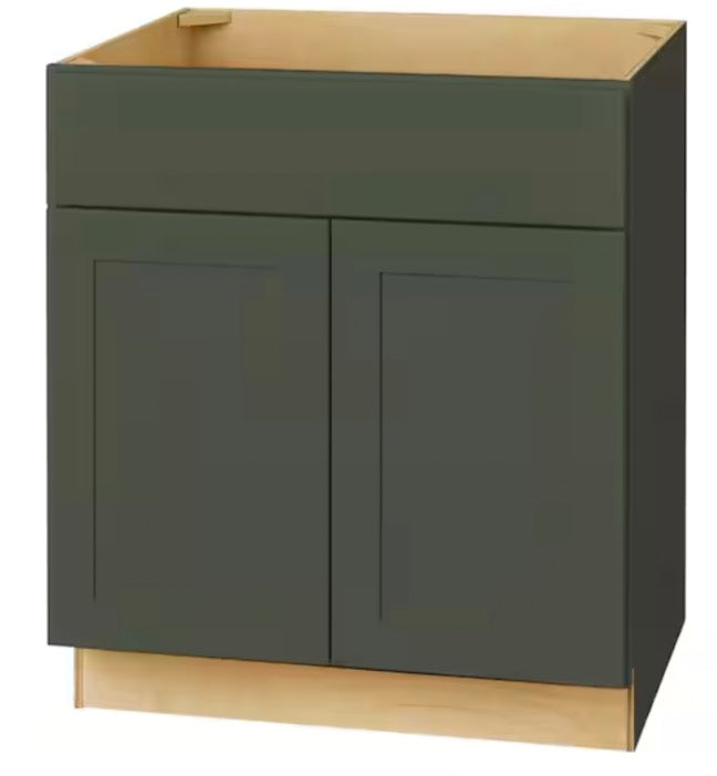 Avondale 30 in. W x 24 in. D x 34.5 in. H Ready to Assemble Plywood Shaker Sink Base Kitchen Cabinet in Fern Green