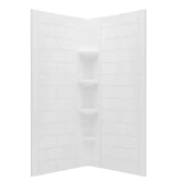 Ovation Curve 36 in. W x 72 in. H 2-Piece Glue Up Alcove Subway Tile Shower Walls in Arctic White