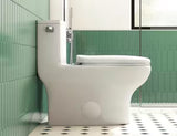 Salerno 1-Piece 1.28 GPF Siphonic Jet Single Flush Elongated Compact Toilet in Crisp White, Seat Includedyt
