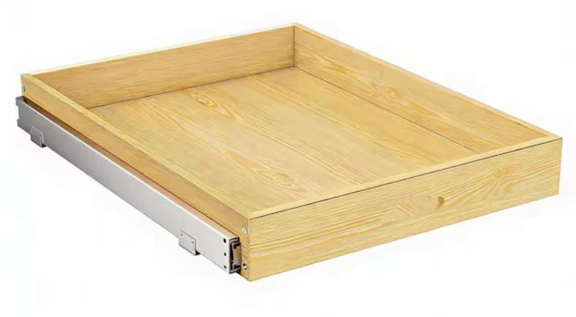 Pull Out Standing Cabinet Organizer, Soft Close Wood Slide Out Drawers for Pots, Full Extension Roll Out Kitchen Shelves