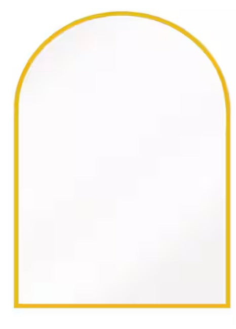 Gold 30 in. W x 40 in. H Arched Bathroom Mirror Mirror Wall Aluminum Alloy Framed Mirror