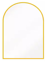 Gold 30 in. W x 40 in. H Arched Bathroom Mirror Mirror Wall Aluminum Alloy Framed Mirror