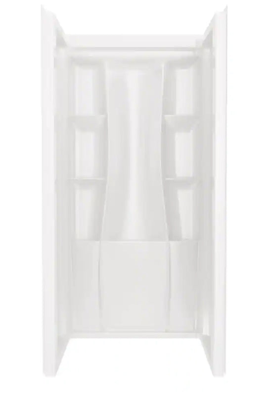 Classic 500 36 in. W x 73.25 in. H x 36 in. D 3-Piece Direct-to-Stud Alcove Shower Surrounds in High Gloss White