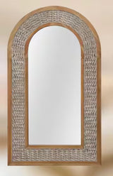 26 in. W x 46 in. H Classic Arched Antique Wood Frame Country Art Wall Mirror Decorative Mirror