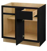 Avondale 36 in. W x 24 in. D x 34.5 in. H Ready to Assemble Plywood Shaker Blind Corner Kitchen Cabinet in Raven Black