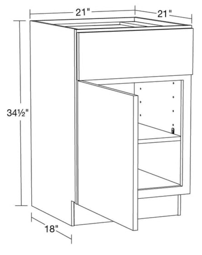 21 in. W x 21 in. D x 34.5 in. H Ready to Assemble Plywood Shaker Drawer Base Kitchen Cabinet in Dove Gray
