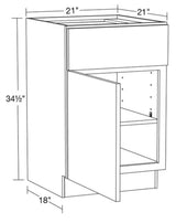 21 in. W x 21 in. D x 34.5 in. H Ready to Assemble Plywood Shaker Drawer Base Kitchen Cabinet in Dove Gray