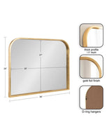 Travis Gold 36 in. W x 28 in. H Arch MDF Wall Mirror