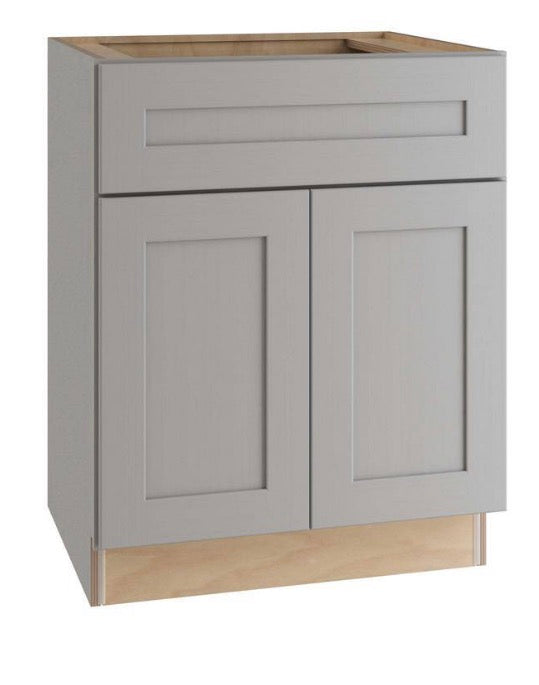 24 in. W x 21 in. D x 34.5 in. H Ready to Assemble Plywood Shaker Sink Base Bath Cabinet in Dove Gray