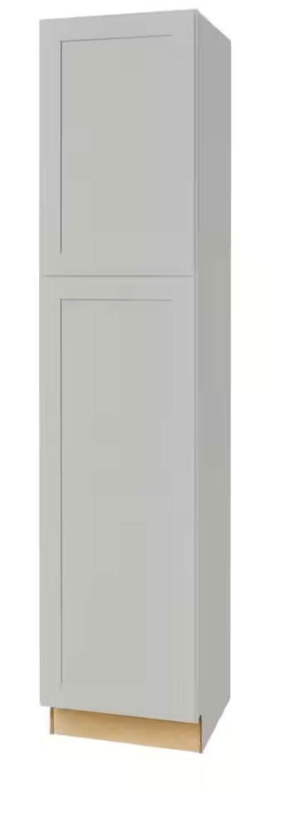 Avondale Shaker Dove Gray Ready to Assemble Plywood 84 in Pantry Cabinet (18 in W x 84 in H x 24 in D)
