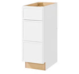 Leyton 12 in. W x 21 in. D x 34.5 in. H Ready to Assemble Plywood Slim Shaker Bath Drawer Base Cabinet in Alpine White
