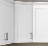 Avondale 24 in. W x 24 in. D x 36 in. H Ready to Assemble Plywood Shaker Diagonal Corner Kitchen Cabinet in Alpine White