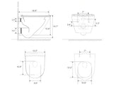 2-Piece 0.8/1.6 GPF Dual Flush Elongated Wall Hung Toilets in White, with Wall Toilet Carrier System 2 in. x 4 in.