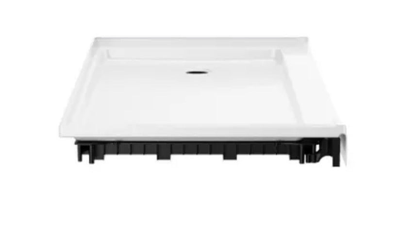 Classic 500 60 in. L x 32 in. W Alcove Shower Pan Base with Right Drain in High Gloss White