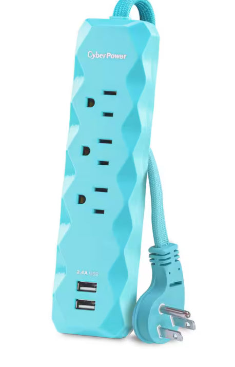 3 ft. 3-Outlet 2-USB Surge Protector