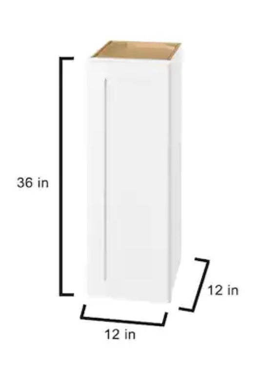 Avondale 12 in. W x 12 in. D x 36 in. H Ready to Assemble Plywood Shaker Wall Kitchen Cabinet in Alpine White