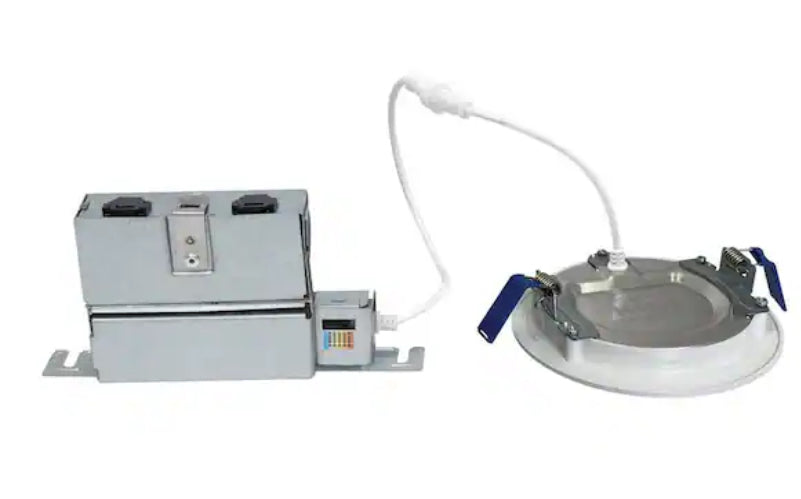 HLBPH 4 in. Selectable CCT New Construction Canless Recessed Downlight w/Remote Driver/Junction Box Integrated LED Kit