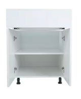Radiance 30 in. W x 24 in. D x 34.5 in. H Ready to Assemble Slab Sink Base Kitchen Cabinet in White Gloss
