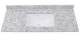 49 in. W x 22 in. D Cultured Marble White Rectangular Single Sink Vanity Top in Everest