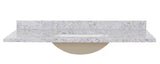 49 in. W x 22 in. D Cultured Marble White Rectangular Single Sink Vanity Top in Everest