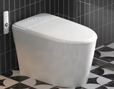 Elongated 1.28 GPF Smart Toilet with Bidet Built in White Bidet Toilet with Tank Auto Open Close Foot Sensor Heated Seat