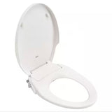 AquaWash Non-Electric Slow Close Bidet Seat for Elongated Toilets in White