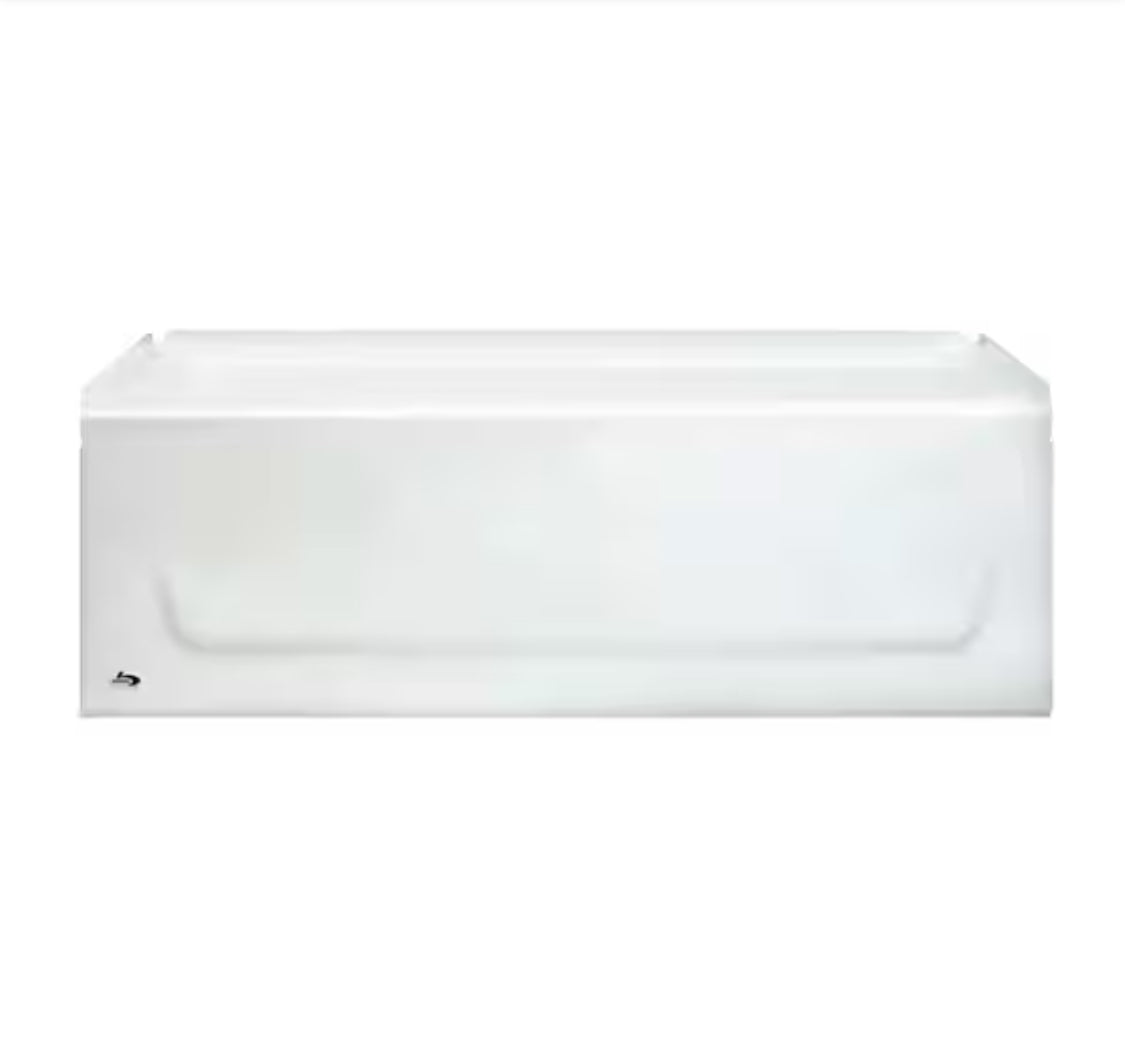 Kona 54 in. Right Drain Rectangular Alcove Soaking Bathtub in White