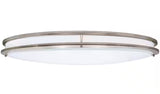 32 in. Oval LED Ceiling Mount Fixture, Dual Ring Satin Nickel, Dimmable, 3 CCT 3000K-5000K, 5500 Lumens