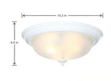 15 in. 3-Light White Flush Mount