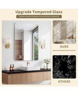 24 in. W x 36.1 in. H Modern Rectangular Aluminum Frame Silver Wall Mirror