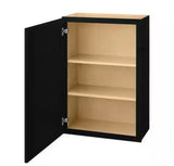 Avondale 24 in. W x 12 in. D x 36 in. H Ready to Assemble Plywood Shaker Wall Kitchen Cabinet in Raven Black