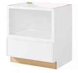 Leyton 30 in. W x 24 in. D x 34.5 in. H Ready to Assemble Plywood Slim Shaker Microwave Base Cabinet in Alpine White