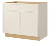 Leyton 36 in. W x 24 in. D x 34.5 in. H Ready to Assemble Plywood Slim Shaker Base Kitchen Cabinet in Antique White