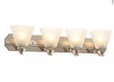 Tavish 30 in. 4-Light Brushed Nickel Classic Vanity with Frosted Glass Shade