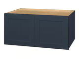 Avondale 36 in. W x 24 in. D x 18 in. H Ready to Assemble Plywood Shaker Wall Bridge Kitchen Cabinet in Ink Blue