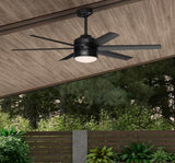 Invector 60 in. Indoor/Outdoor Matte Black Ceiling Fan with Light and Remote Control