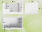 43 in. x 28 in. Acrylic Flat Bottom Soaking Bathtub with Seat and Pop-Up Drain in White