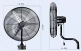 30 in. Heavy Duty Industrial Wall Fan, High Velocity Shop Fan, 3-Speed Oscillating with Pull Chain Control in Black
