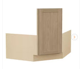 Sinclair 36 in. W x 24 in. D x 34.5 in. H UnAssembled Corner Sink Base Cabinet in Shaker Light Oak