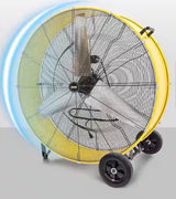 42 in. 2 Speeds Drum Fan in Yellow with Powerful 4/5 HP Motor, Commercial or Industrial Fan, Turbo Blade, Low Noise