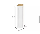 Avondale 9 in. W x 12 in. D x 36 in. H Ready to Assemble Plywood Shaker Wall Kitchen Cabinet in Alpine White