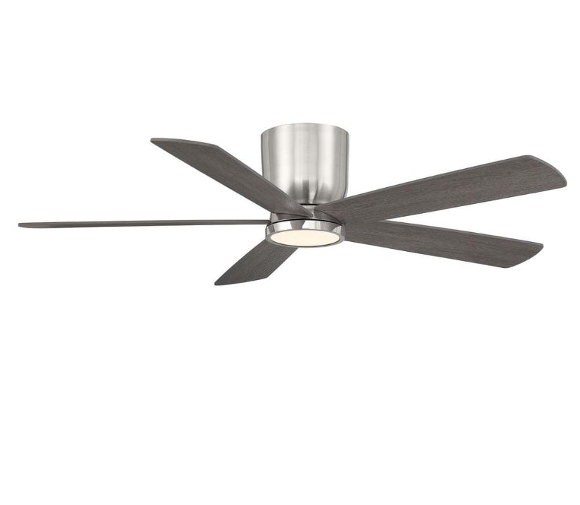 Britton 52 in. Integrated LED Indoor Brushed Nickel Ceiling Fan with Light Kit and Remote Control