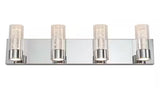 Essence 27 in. 4 Light Chrome Modern Integrated LED Vanity Light Bar for Bathroom with Bubble Glass