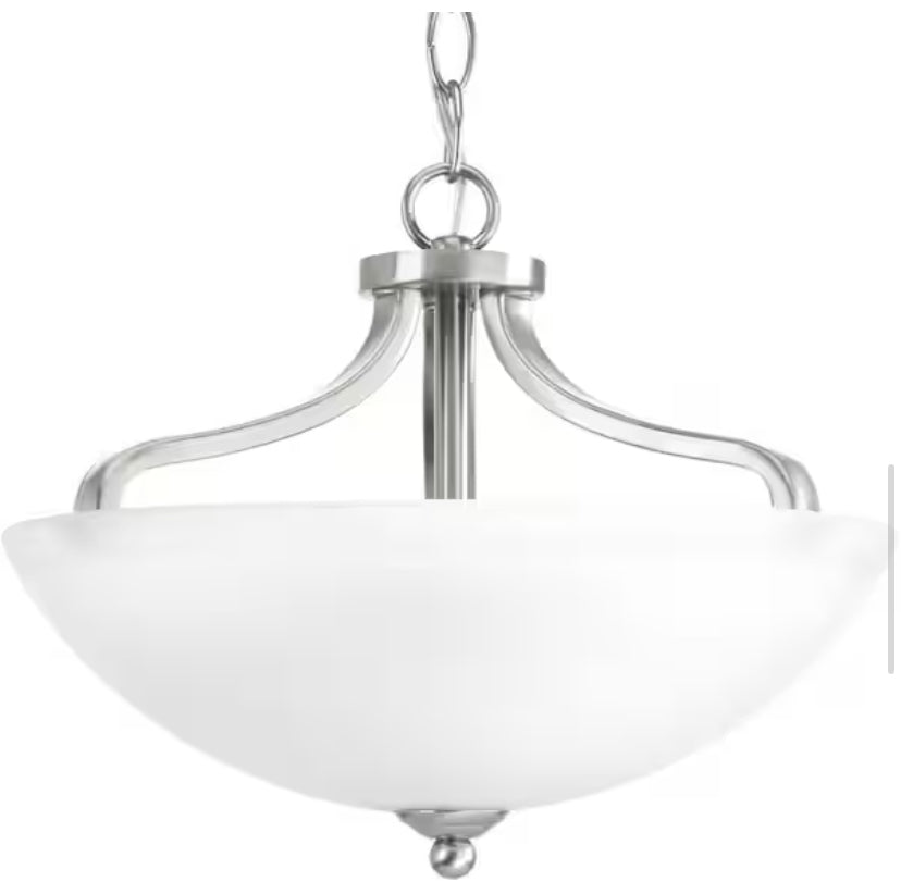 Laird Collection 2-Light Brushed Nickel Semi-Flush Mount