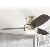 Ashby Park 44 in. White Color Changing Integrated LED Brushed Nickel Ceiling Fan with Light Kit and 3 Reversible Blades