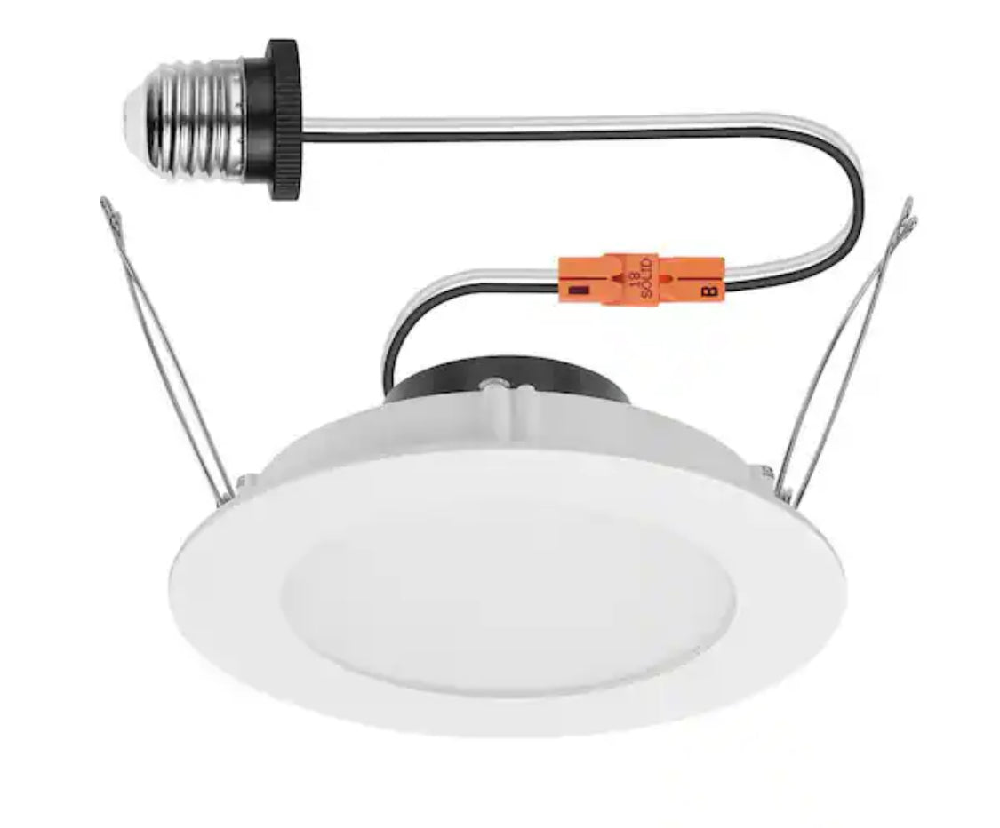 Integrated LED 6-inch Retro Fit Ultra Slim Selectable Color Recessed Light, White, Energy Star, Title 20, Wet Rated